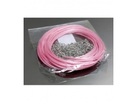 Gargantilla cordón algodón rosa (10ud)