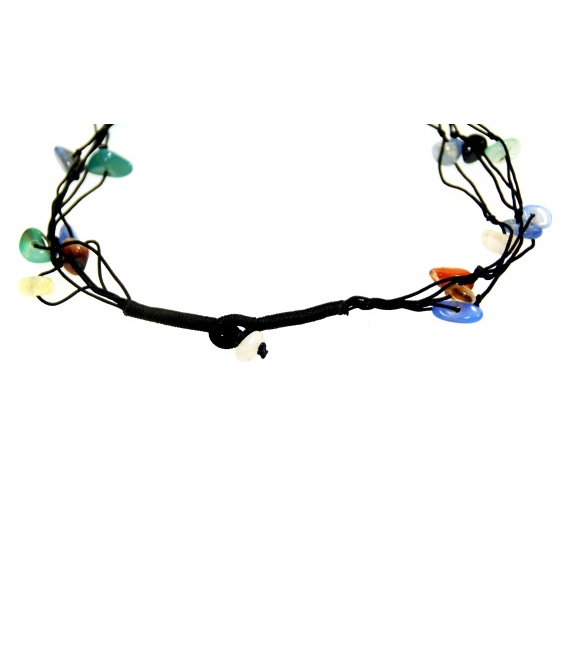 Collar red de pescador agata multicolor