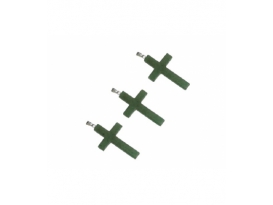 Colgante cruz cuarzo verde 25X40mm (5ud)