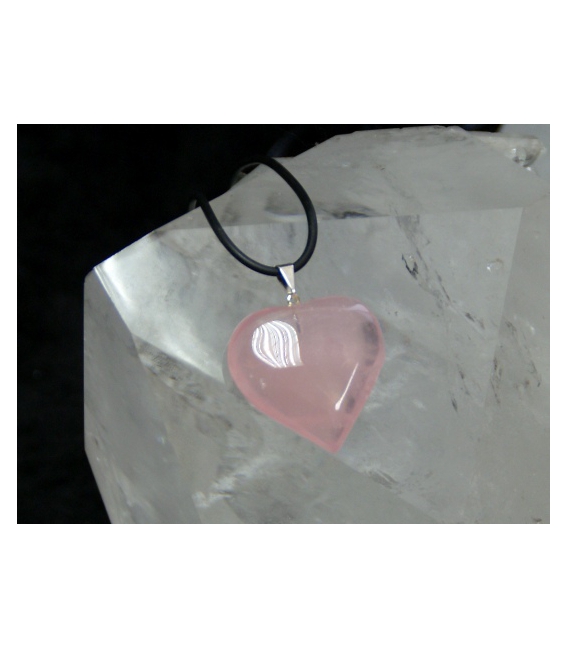Colgante corazon cuarzo rosa(5ud)