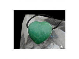 Colgante corazón cuarzo verde(2ud)