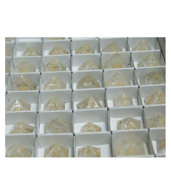 Pirámide reiki cuarzo (4 símbolos)