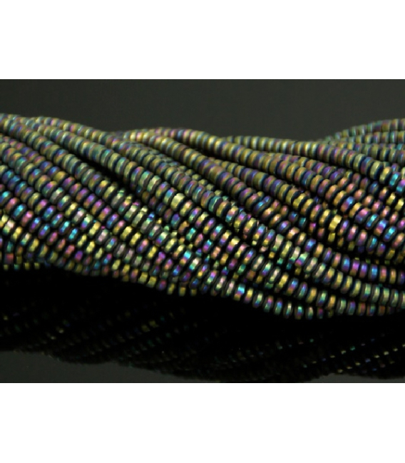 Hilo lenteja hematite color arcoiris 4mm