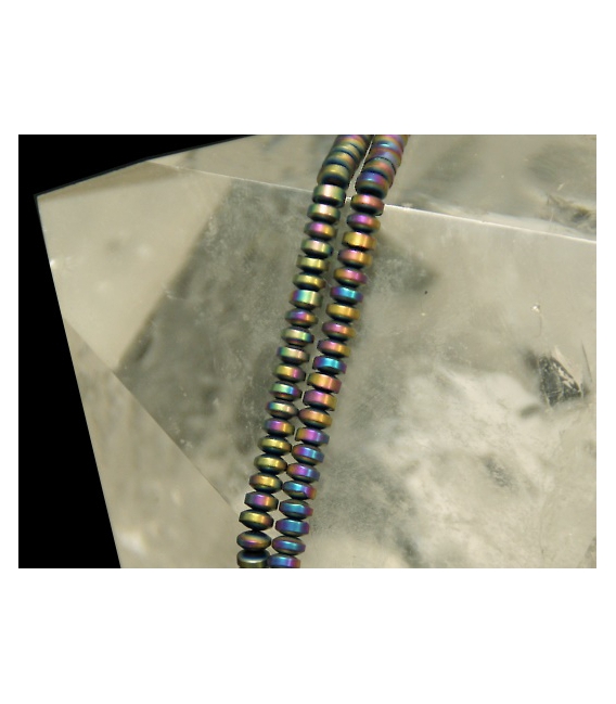 Hilo lenteja hematite color arcoiris 4mm