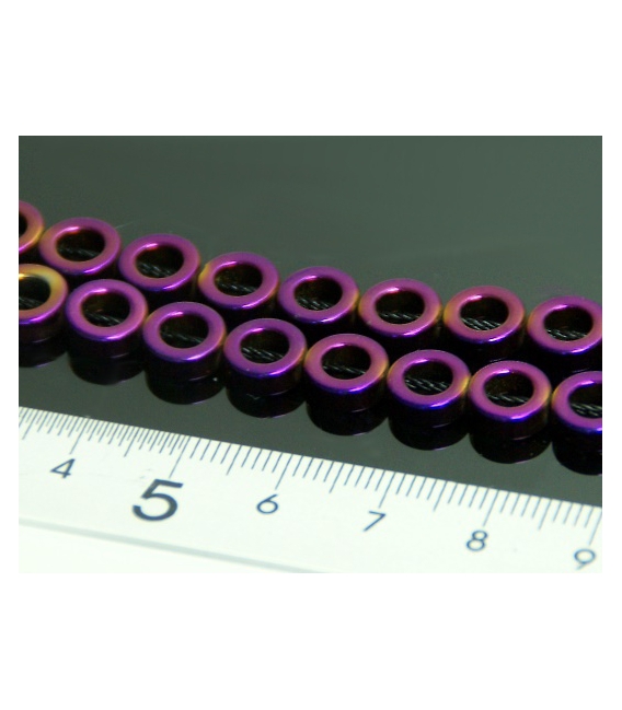 Hilo aros hematite color purpura 8mm