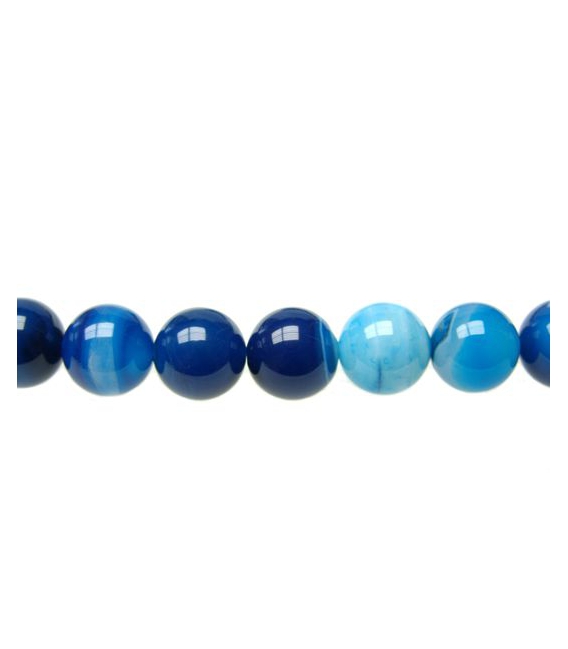 Hilo bola agata bandeada azul 18mm