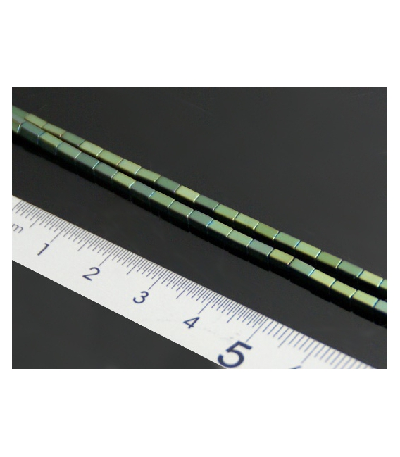 Hilo rectangulo hematite color verde 4x2mm