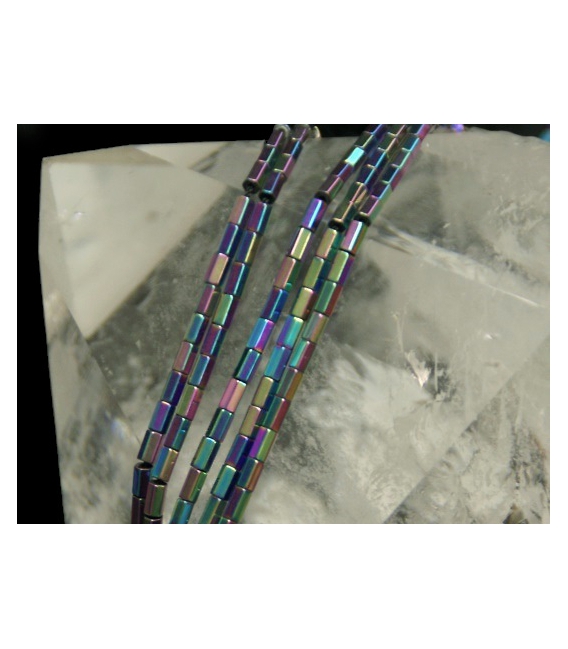 Hilo prisma hematite color arcoiris 5x3mm