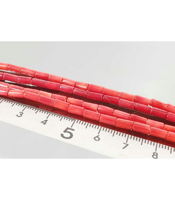 Hilo tubo coral bambu 3x7mm