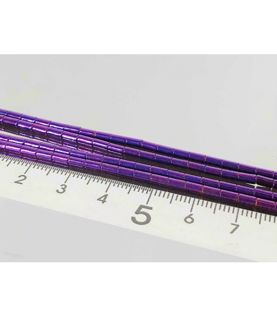 Hilo tubo hematite color purpura