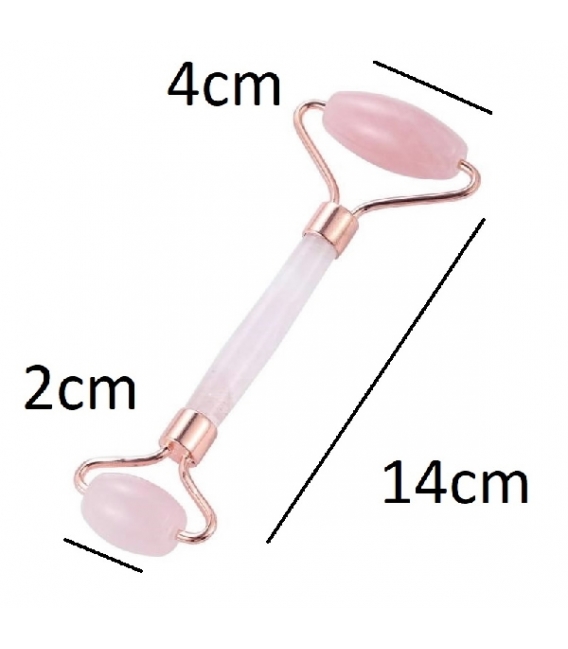 Masajeador rodillo doble cuarzo rosa cobre