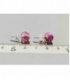 Pendiente bola 8mm garra facetado ágata rosa bandeada (3par)