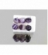 Pendiente ágata bandeada lila facetada 8mm (3par)