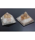 Pirámide orgonite 9x9cm de cuarzo