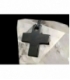 Colgante cruz agata negra (3ud)