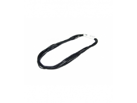 Cordón negro de caucho 2mm. Longitud 42/46cm. con cadena