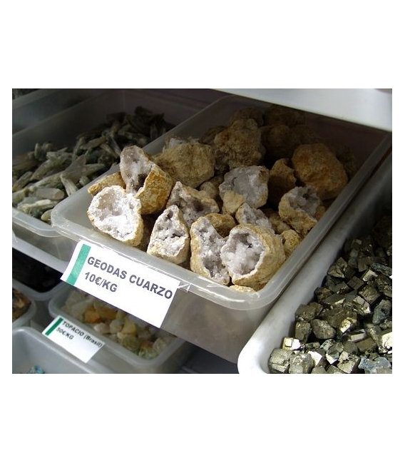 Trozos geoda de cuarzo 20gr a 500gr  (1kg)