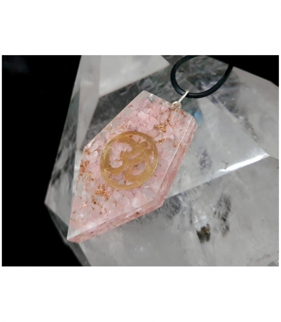Colgante orgonite forma variada cuarzo rosa (4ud)