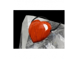 Colgante corazón jaspe rojo (3ud)