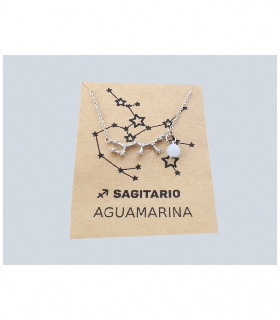 Gargantilla constelacion Sagitario Aguamarina