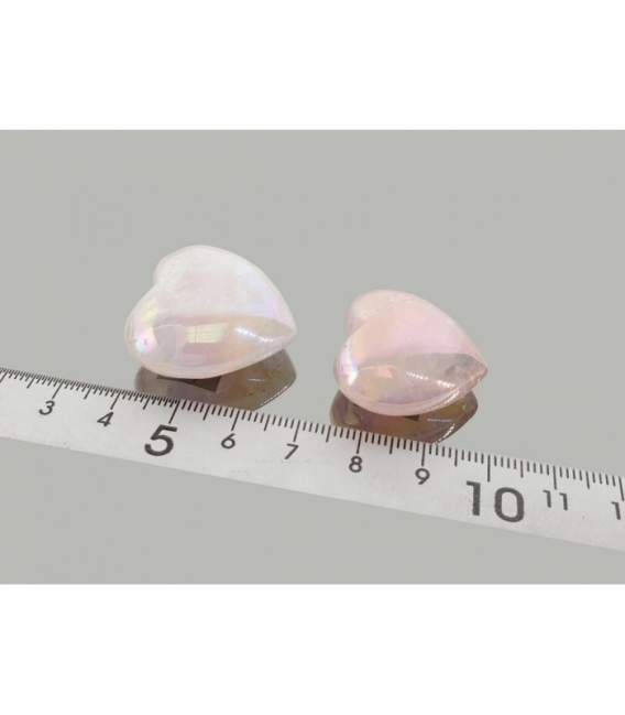 Corazon cuarzo aqua aura rosa 25 mm