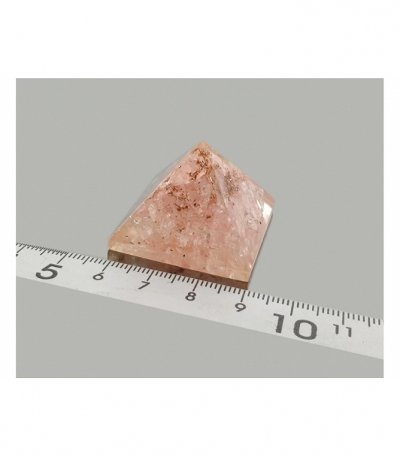 Piramide orgonite cuarzo rosa 25/35mm