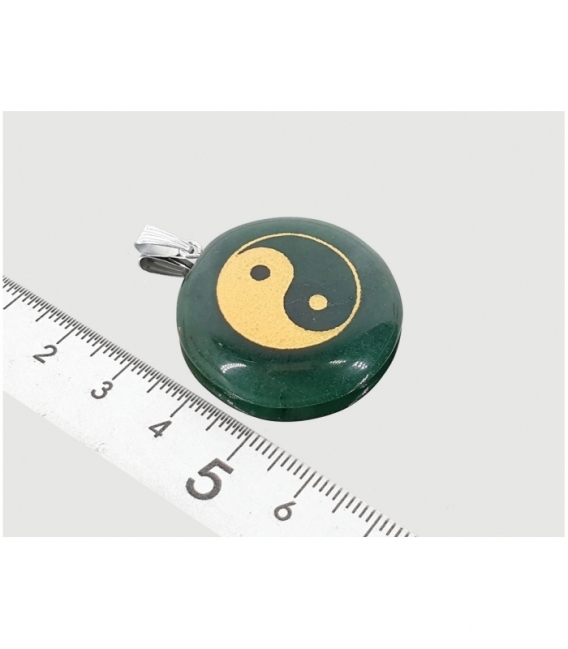 Colgante redondo yin yang jade (5ud)