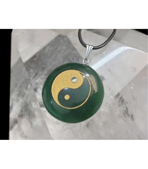 Colgante redondo yin yang jade (5ud)