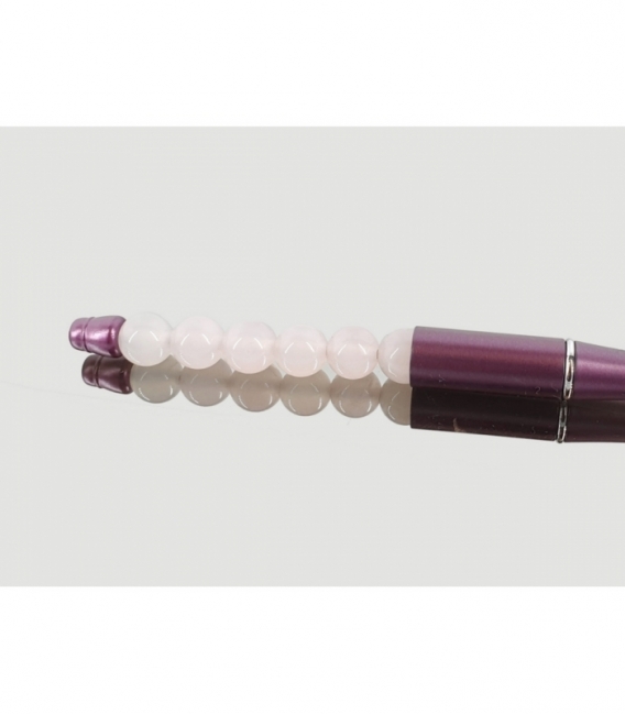 Bolígrafo lila bola cuarzo rosa