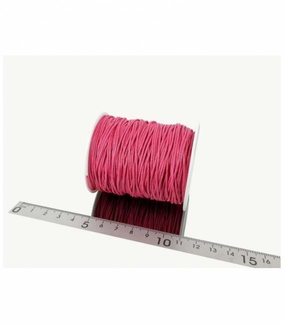 Cordón algodón encerado fucsia 1mm (70mts)