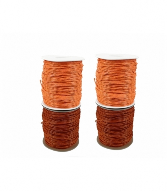 Cordón algodón encerado naranja1mm (70mts)