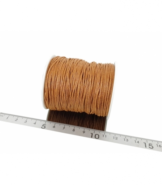 Cordón algodón encerado marrón claro 1mm (70mts)