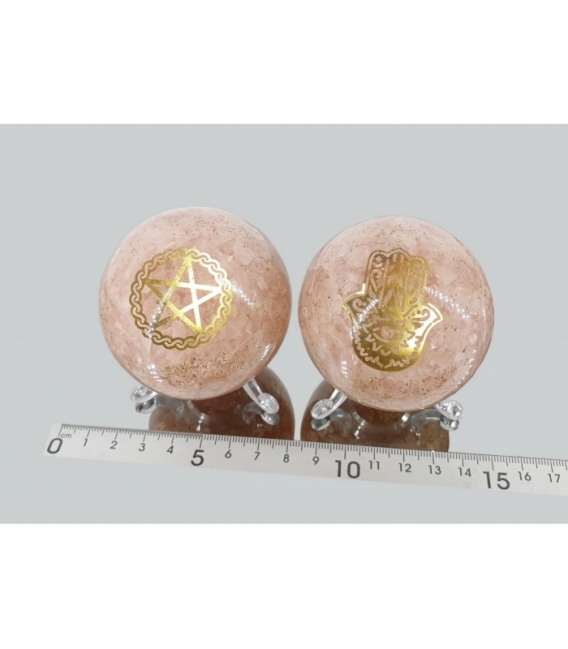 Esfera orgonite cuarzo rosa 6cm