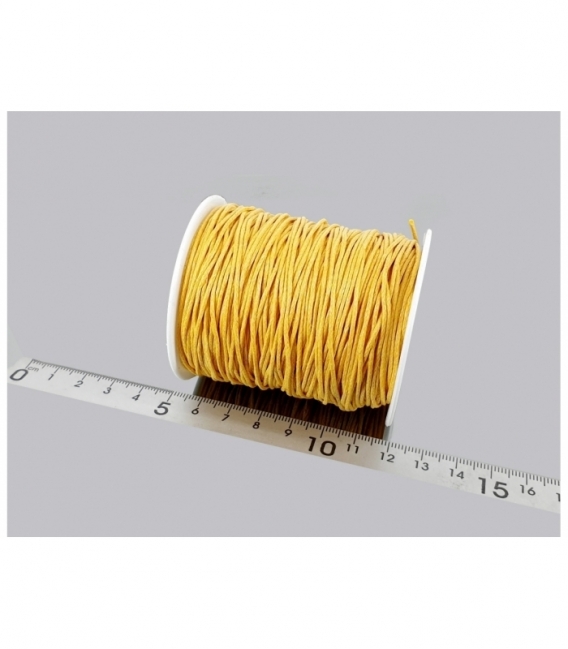 Cordón algodón encerado amarillo 1mm (70mts)