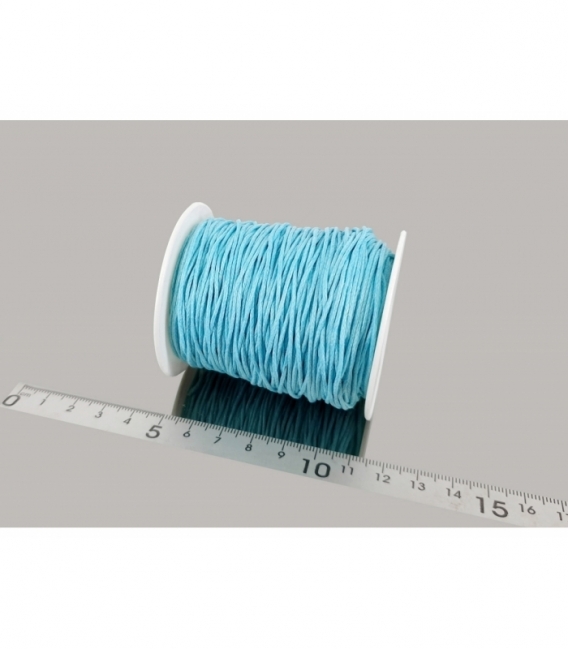 Cordón algodón encerado celeste 1mm (70mts)