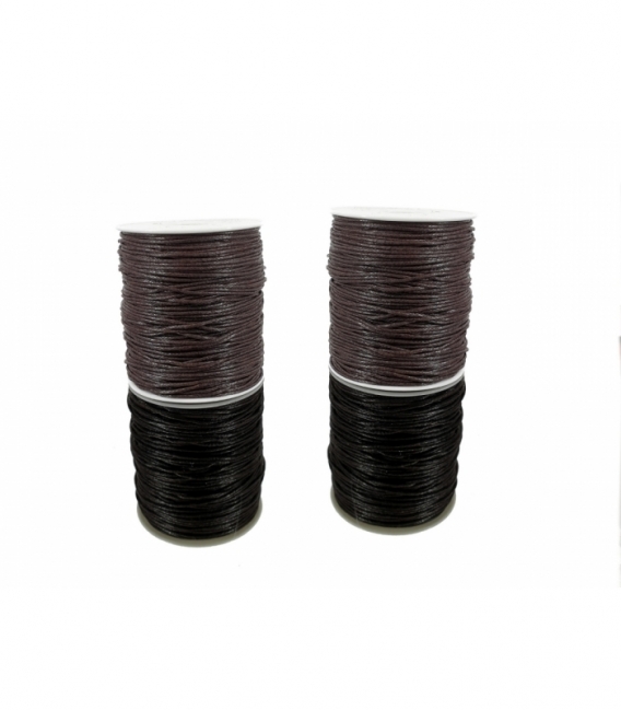 Cordón algodón encerado marrón 1mm (70mts)