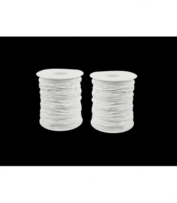 Cordón algodón encerado blanco 1mm (70mts)