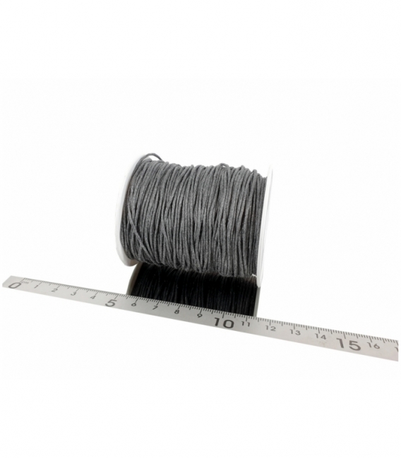 Cordón algodón encerado gris 1mm (70mts)